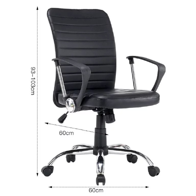 Silla de Oficina Ajustable Mainstays Tipo Ejecutiva Negra.