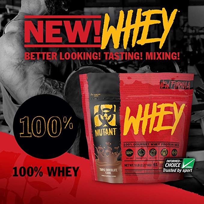 Proteina Mutant Whey 5Lbs. 61 Serv. - Triple Chocolate.