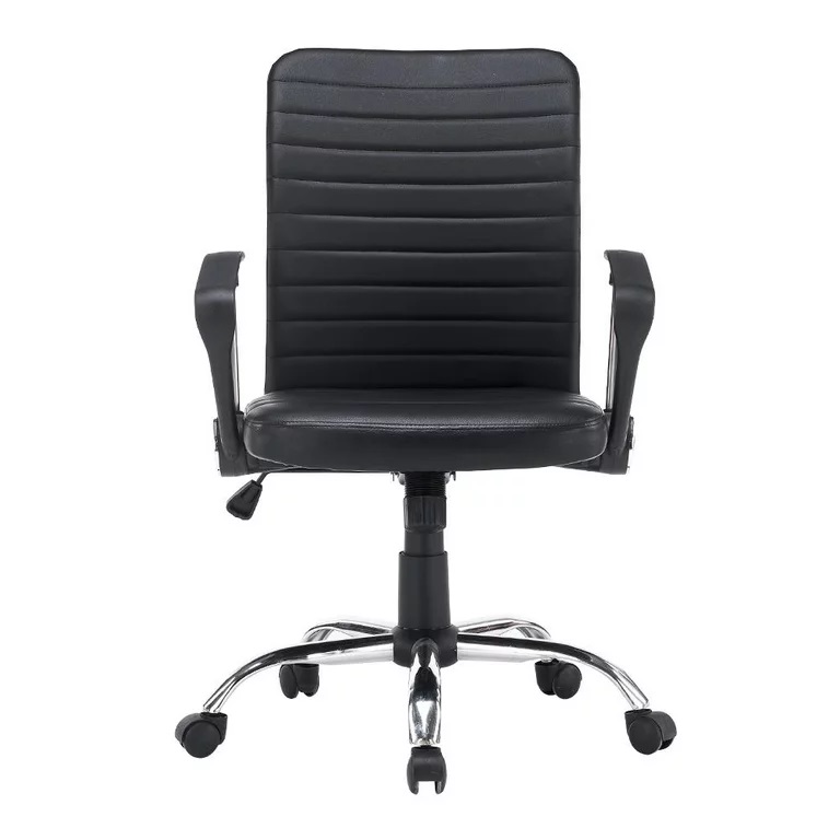 Silla de Oficina Ajustable Mainstays Tipo Ejecutiva Negra.