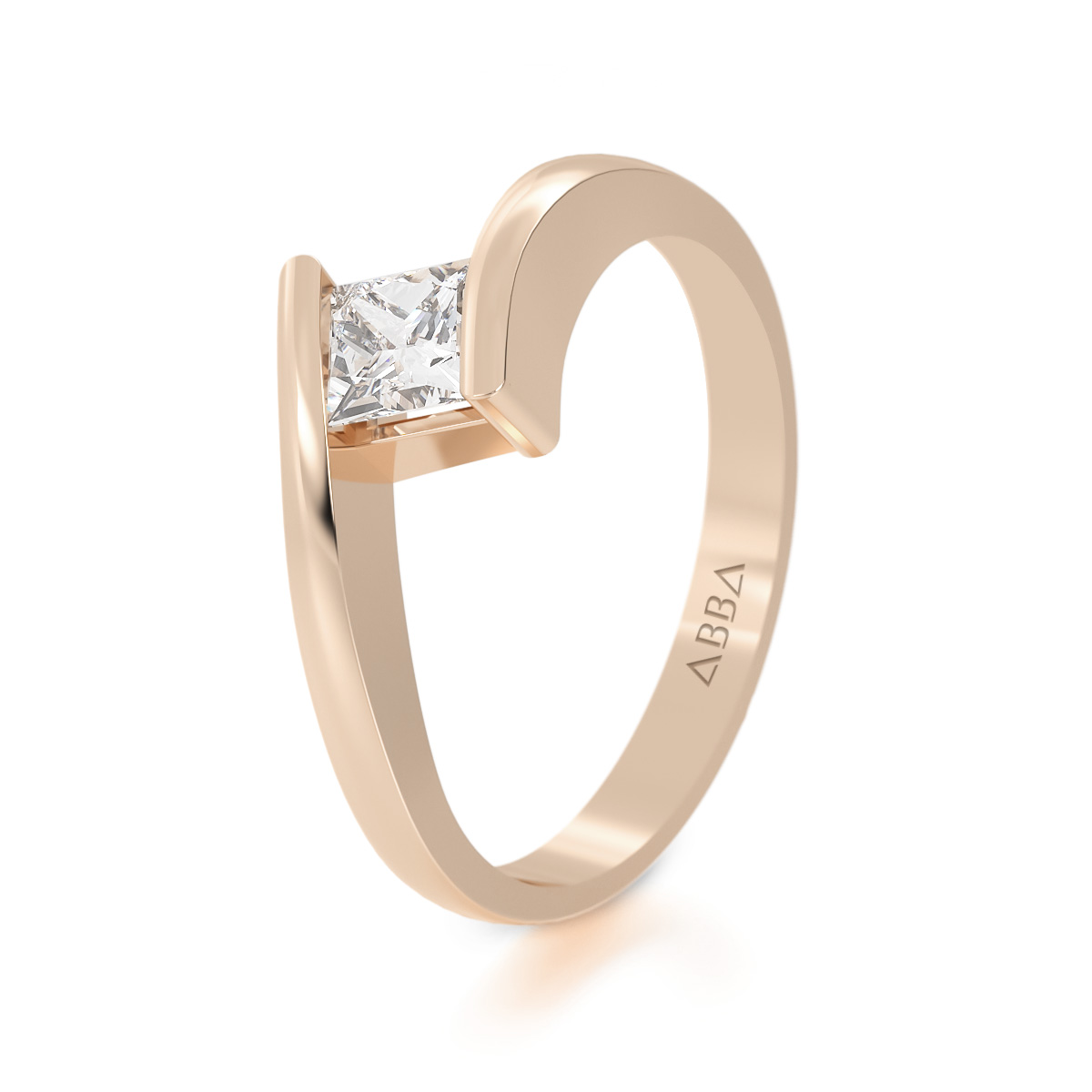 ANILLO DE COMPROMISO 14K ORO ROSA CON PIEDRA ZURI ABBA JOYAS.