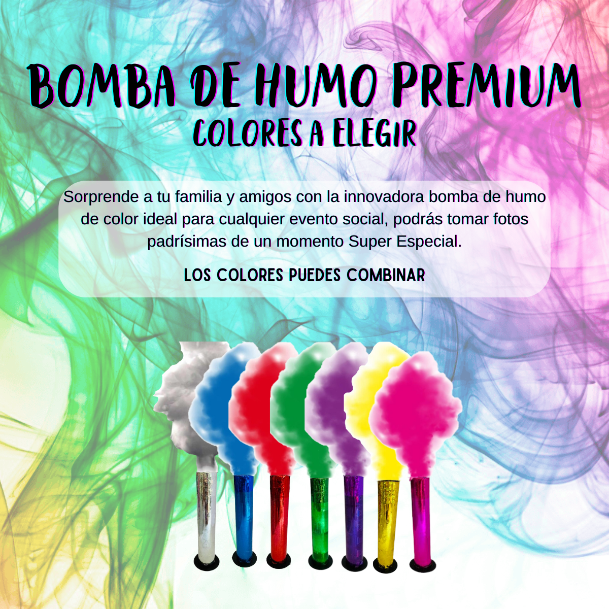 24 Pz vengala De Humo Colores A Elegir Revelacion Sexo Bebe.