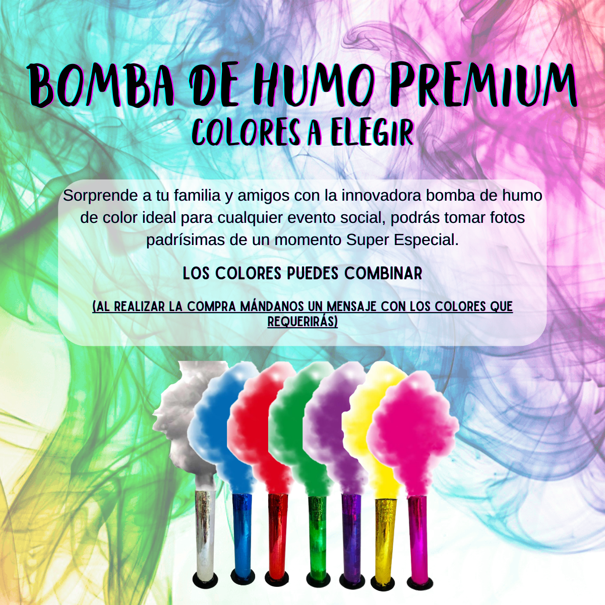 24 Pz vengala De Humo Colores A Elegir Revelacion Sexo Bebe.