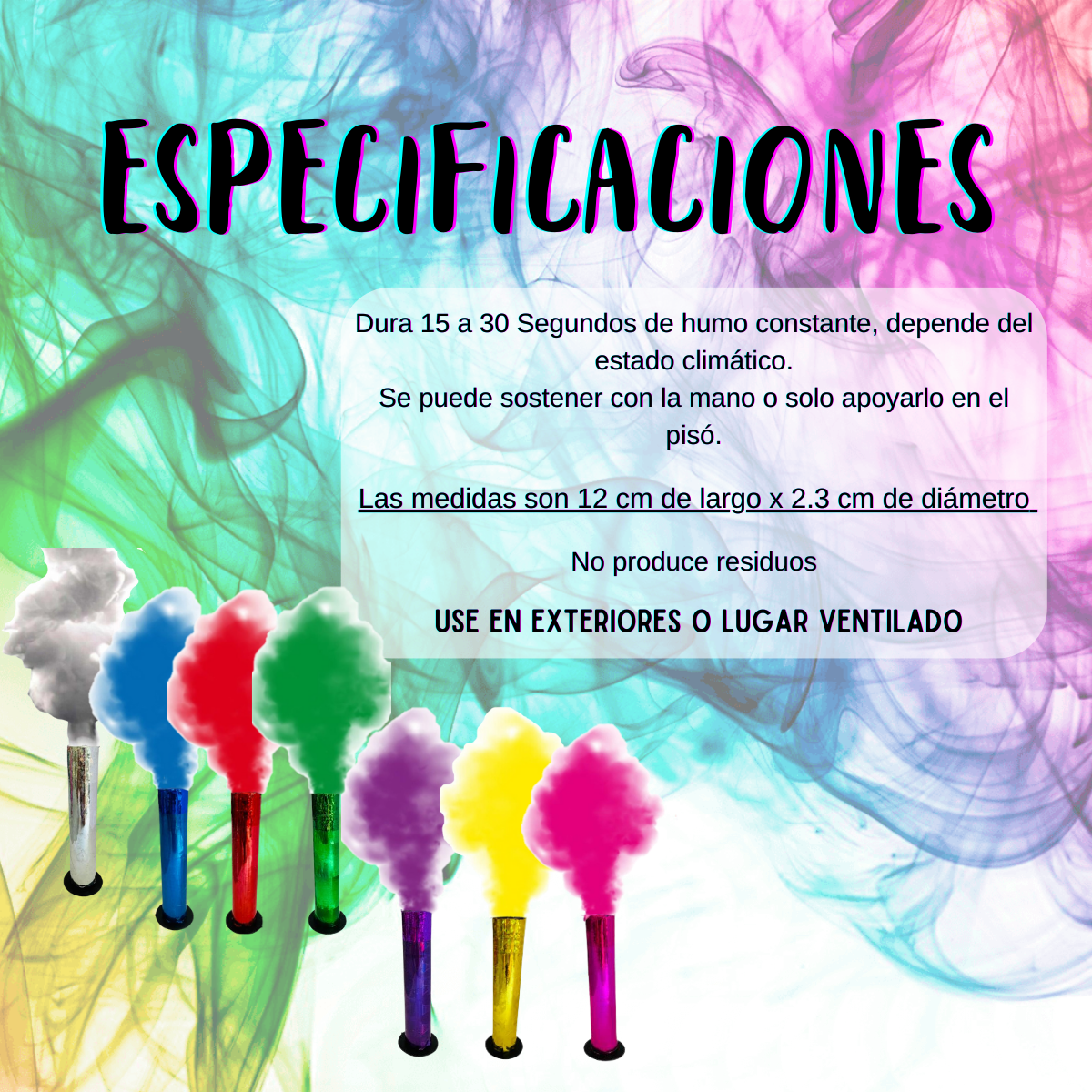 24 Pz vengala De Humo Colores A Elegir Revelacion Sexo Bebe.