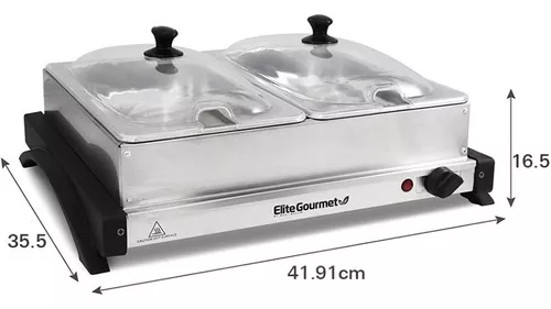 Bufetera Eléctrica 2 Divisiones Bandejas De Acero Elite