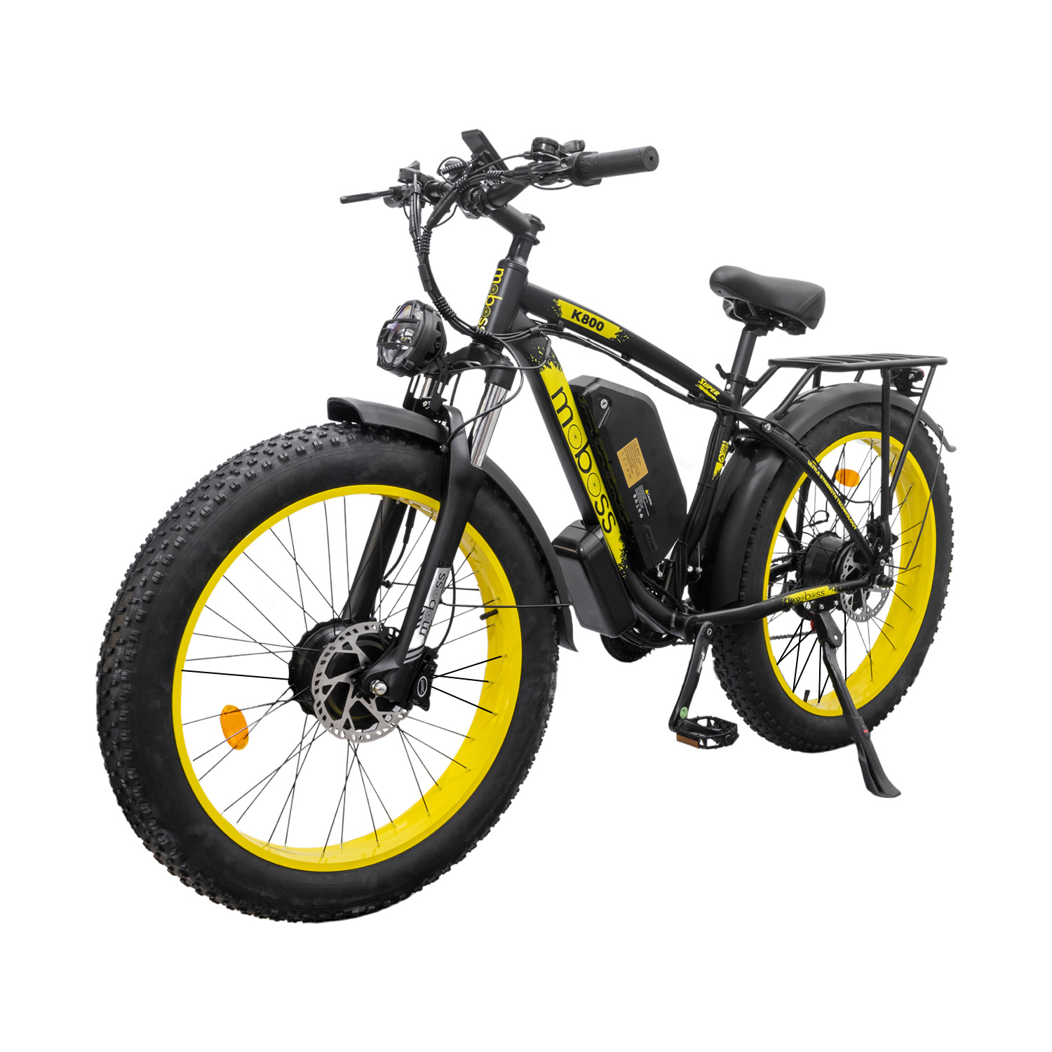 Bicicleta Eléctrica de montaña doble motor Fatbike Moboss K800 1000W x 2 26" Amarillo.