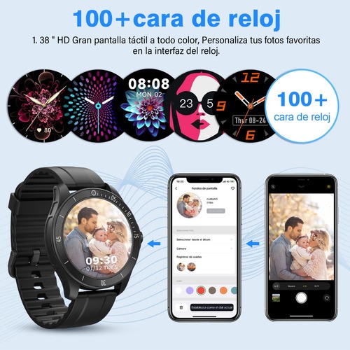Smartwatch Hombre Reloj Inteligente Bluetooth Llamadas Alexa negro
