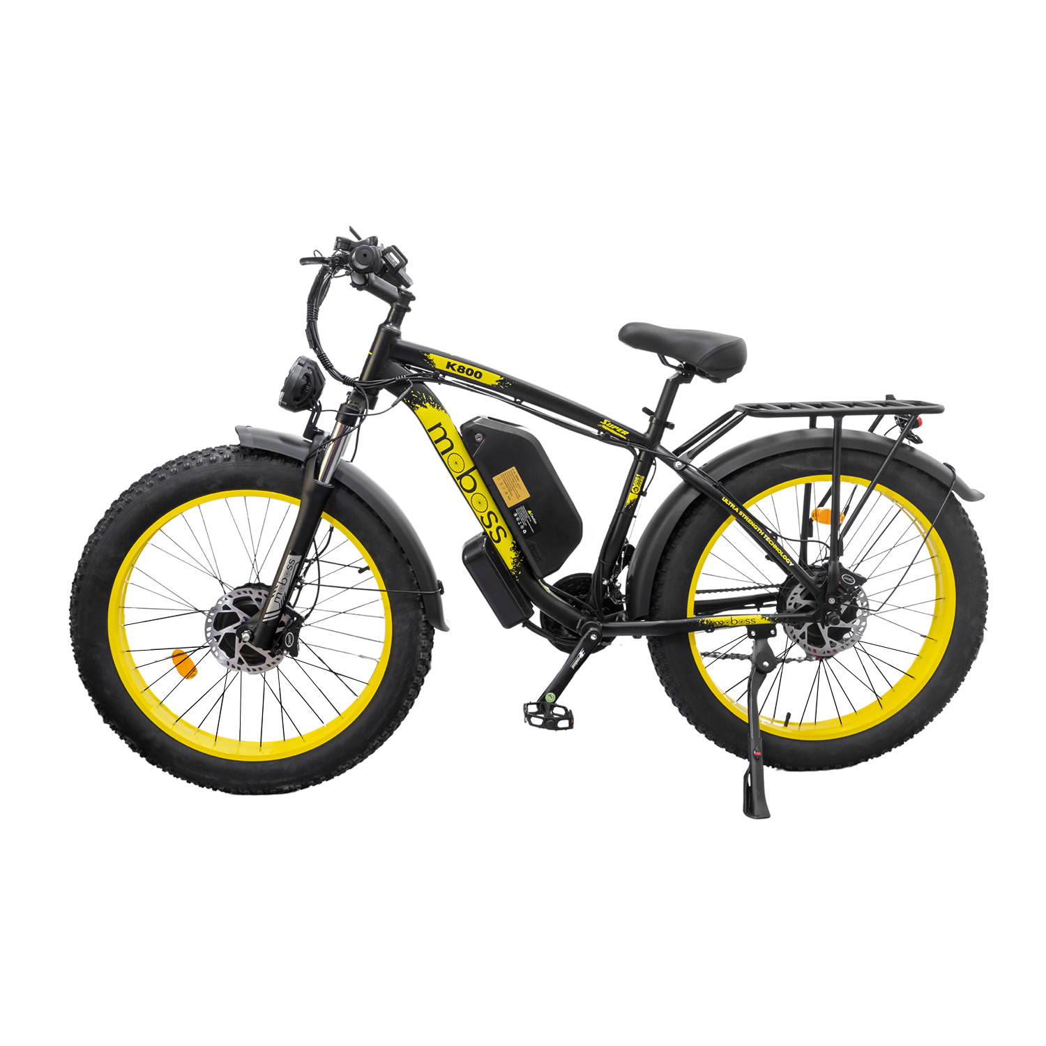 Bicicleta Eléctrica de montaña doble motor Fatbike Moboss K800 1000W x 2 26" Amarillo.