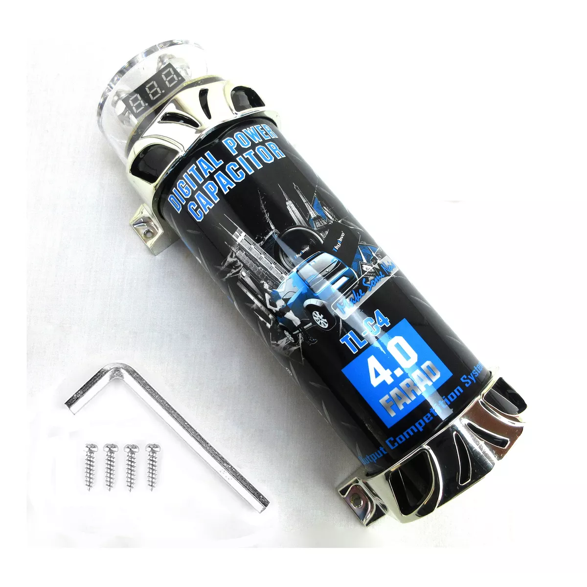 Capacitor Para Sonido Audio Rock Carros 4.0 Faradios Digital.