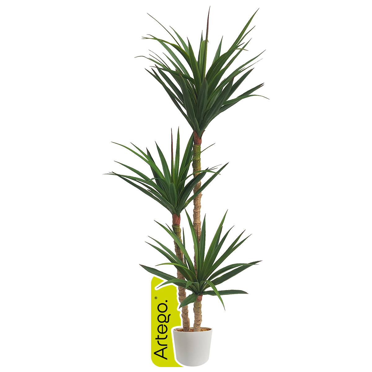Planta artificial decorativa moderna con maceta Dracaena Palo de Brasil de 140cm de alto Artego para hogar sala comercio oficina.