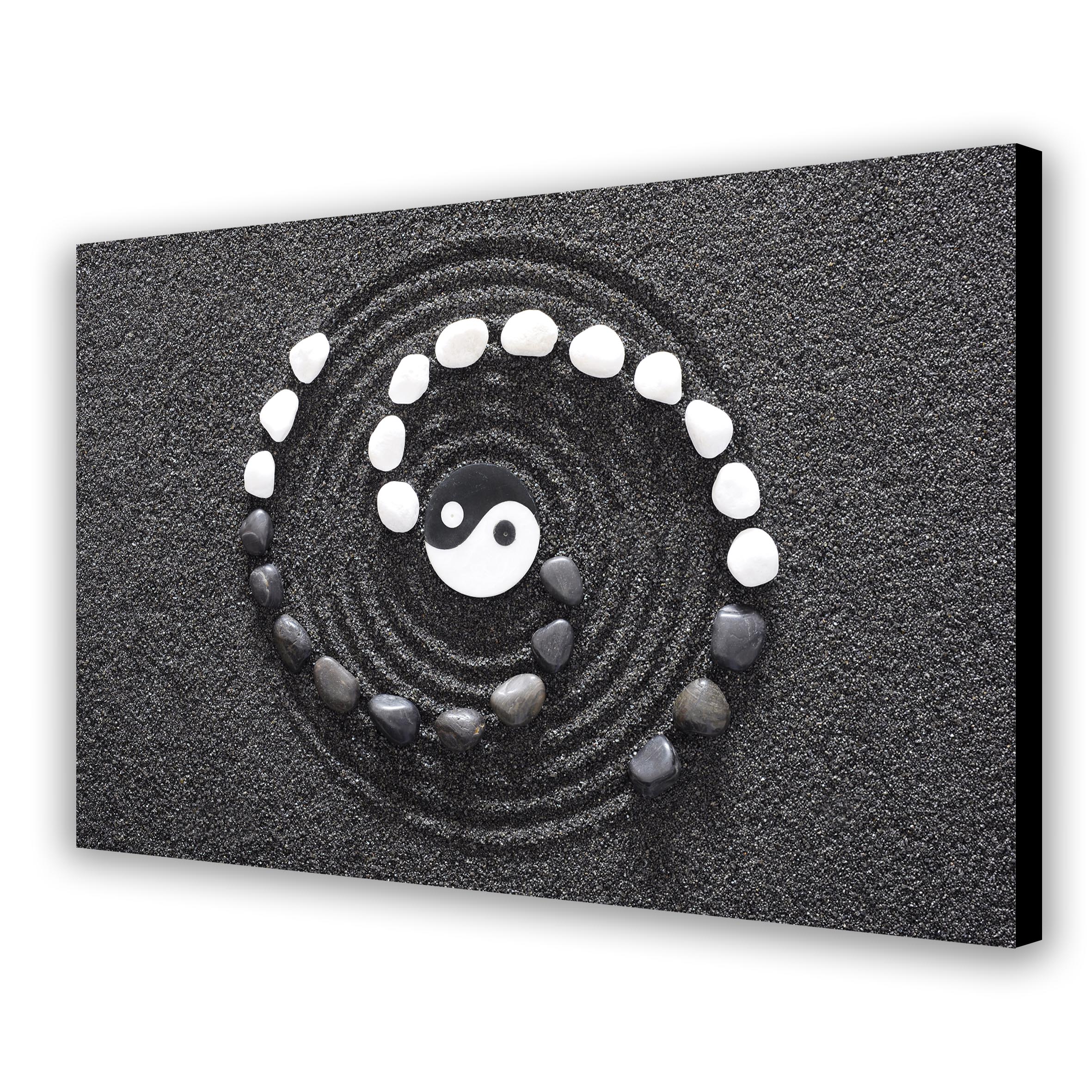 Cuadro Decorativo Moderno para Pared Ying Yang Minimalista Zen Yoga Arte para Sala y Recámara