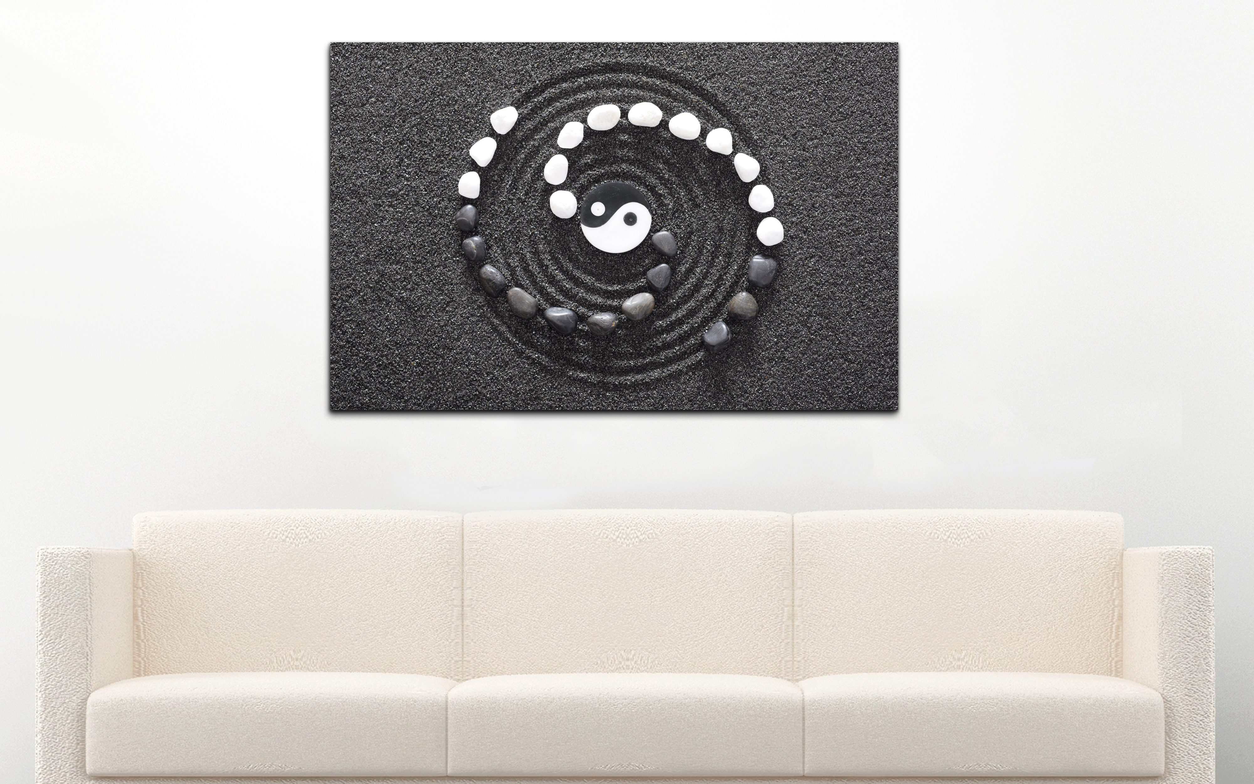 Cuadro Decorativo Moderno para Pared Ying Yang Minimalista Zen Yoga Arte para Sala y Recámara