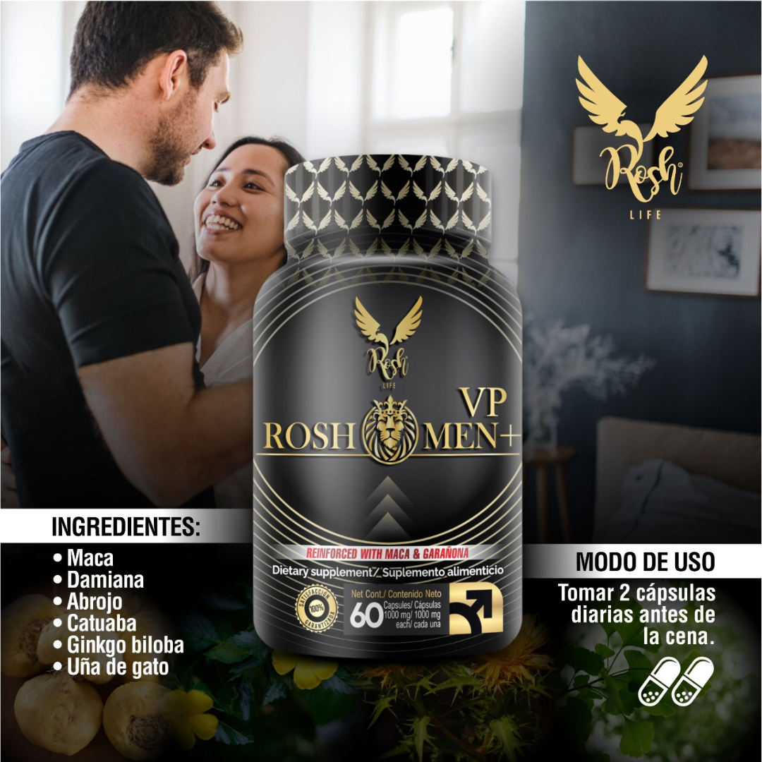 Próstata Sana ROSH MEN VP  maca vigorizante masculino 60 capsulas .