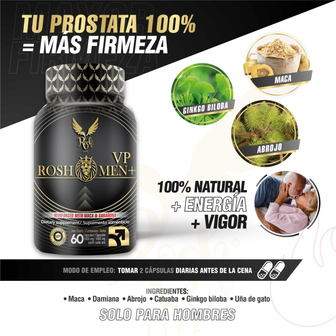 Próstata Sana ROSH MEN VP  maca vigorizante masculino 60 capsulas .