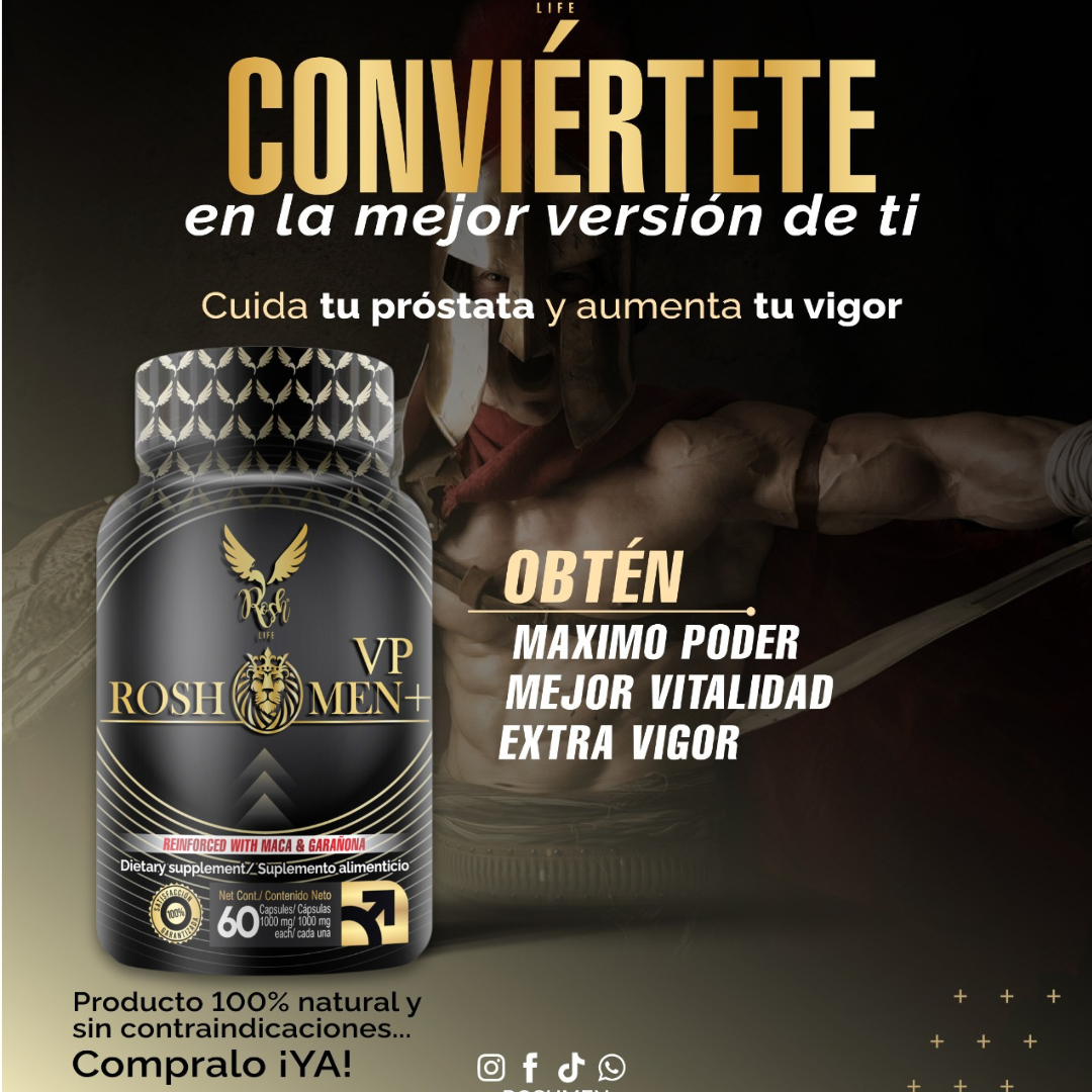 Próstata Sana ROSH MEN VP  maca vigorizante masculino 60 capsulas .