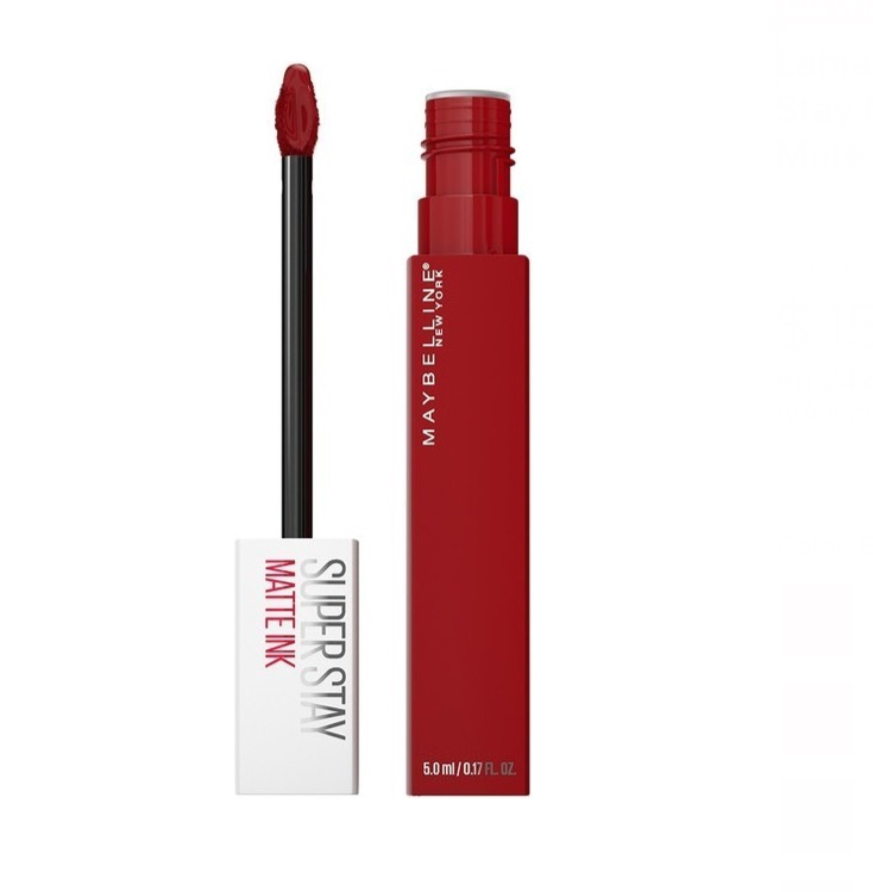 Labial Líquido Maybelline Super Stay Matte Ink - 5ml Acabado Mate Color EXHILARATOR.