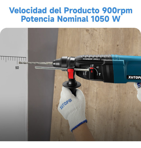 Rotomartillo Cincelador Perforador Sds 1050w Con Accesorios