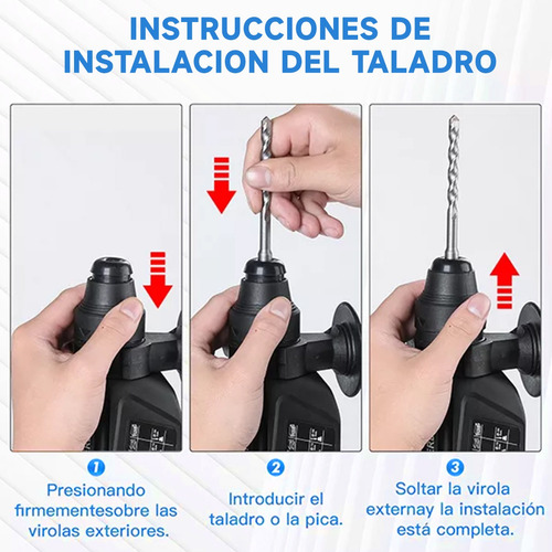 Rotomartillo Cincelador Perforador Sds 1050w Con Accesorios