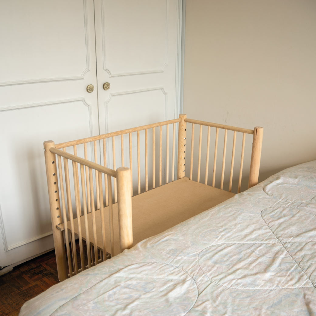 Cuna colecho para bebé con Colchón cuenta con 9 alturas ajustables y ruedas – Madera