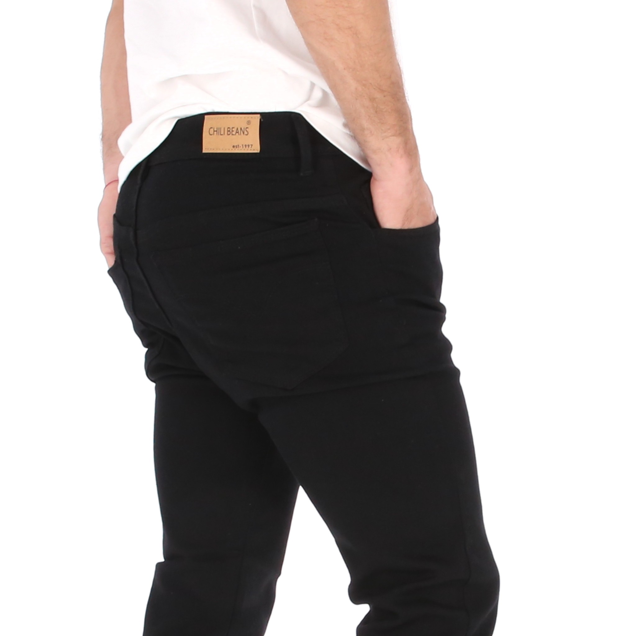 Pantalòn Negro Jeans Corte Recto Para Hombre