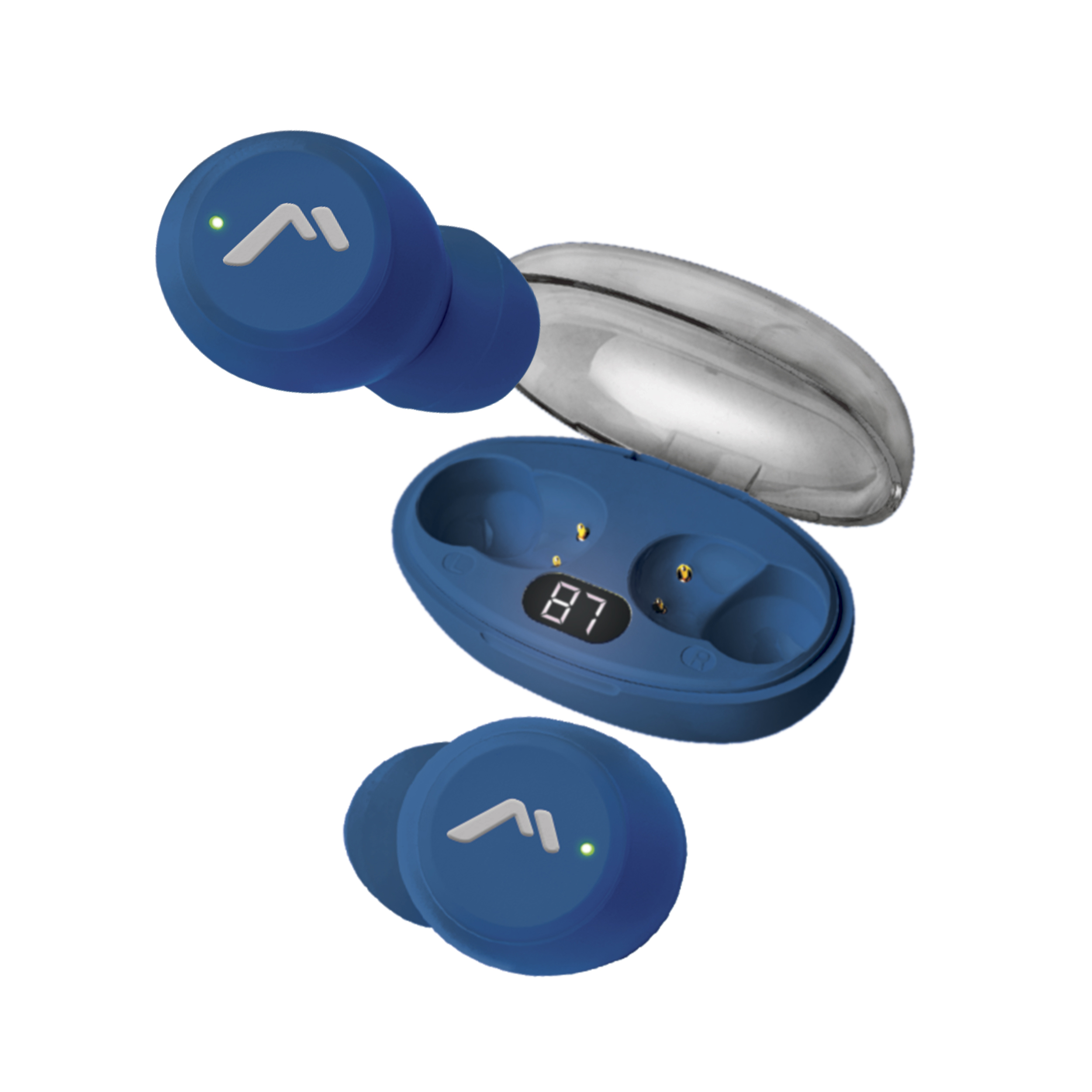 Audífonos True Wireless Mitzu Tapa Transparente Mh-9115bl.