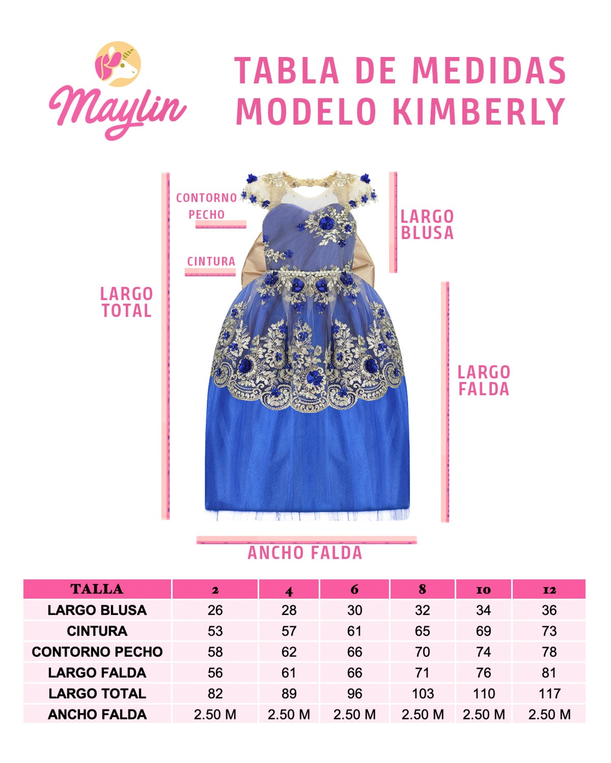Vestido Elegante Niña Fiesta Boda Cumpleaños Kimberly.