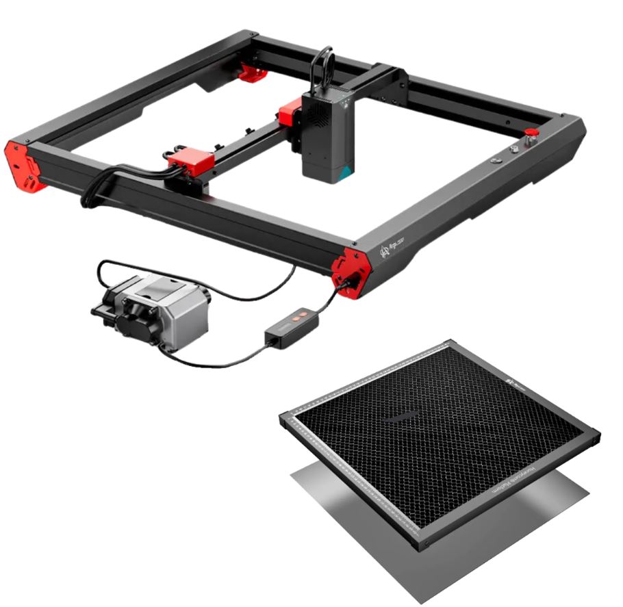 AlgoLaser Delta 22W con Rotativo Mandril + Panel de Abeja