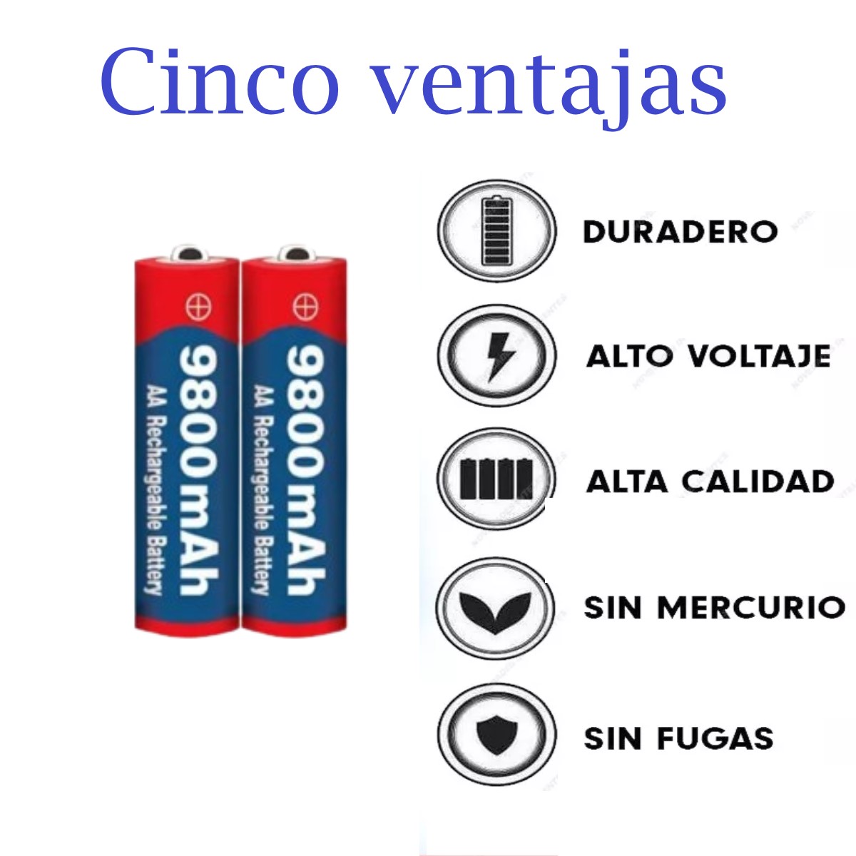 Batería recargable alcalina pila 1,5 V 9800 MAh AA electrónicos gamer control juego lampara mouse