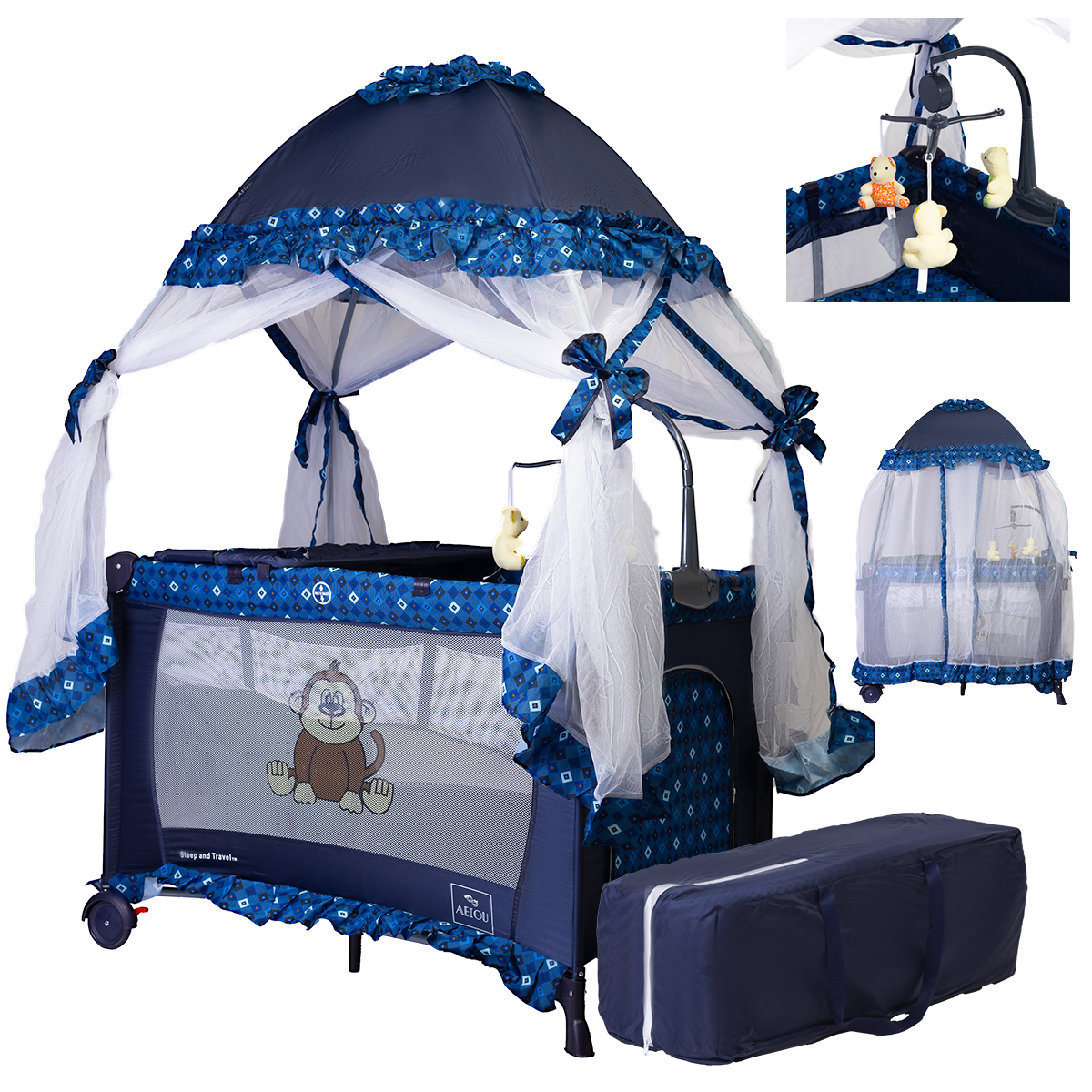 Cuna Corral Aeiou Argentina Toldo Mosquitero Movil Musical Mendoza