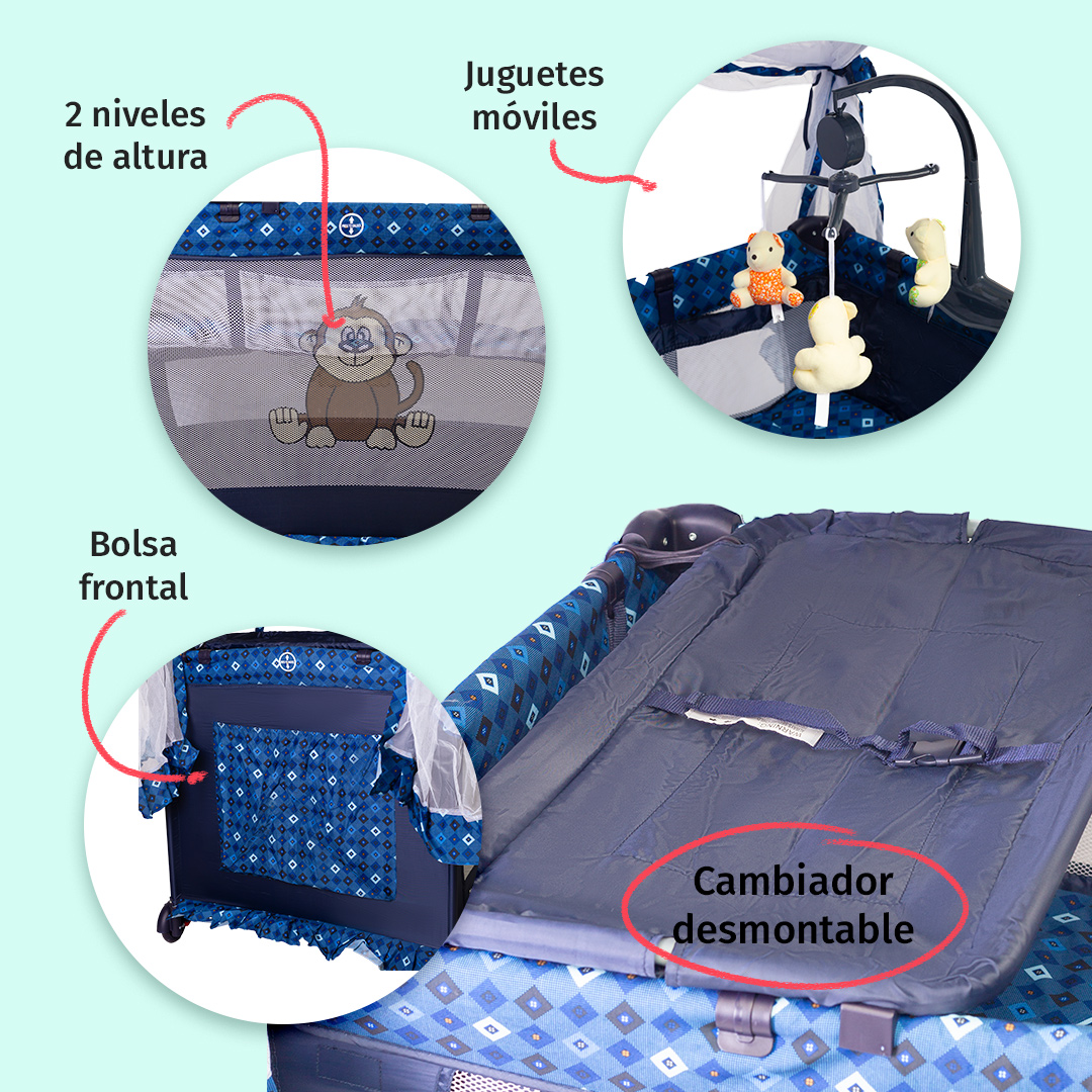Cuna Corral Aeiou Argentina Toldo Mosquitero Movil Musical Mendoza