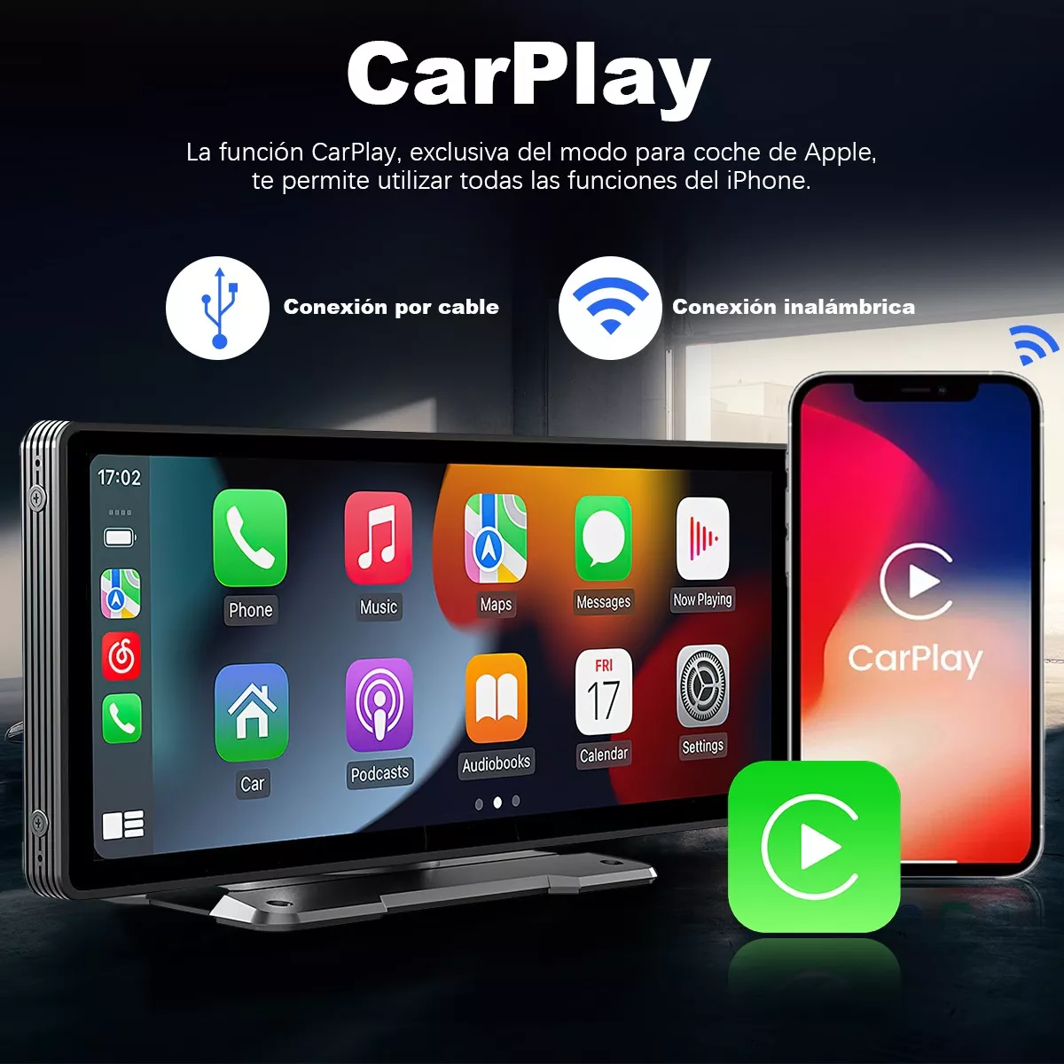 Estéreo Inalámbrico Para Coche 10 Para Apple Carplay +cámara.