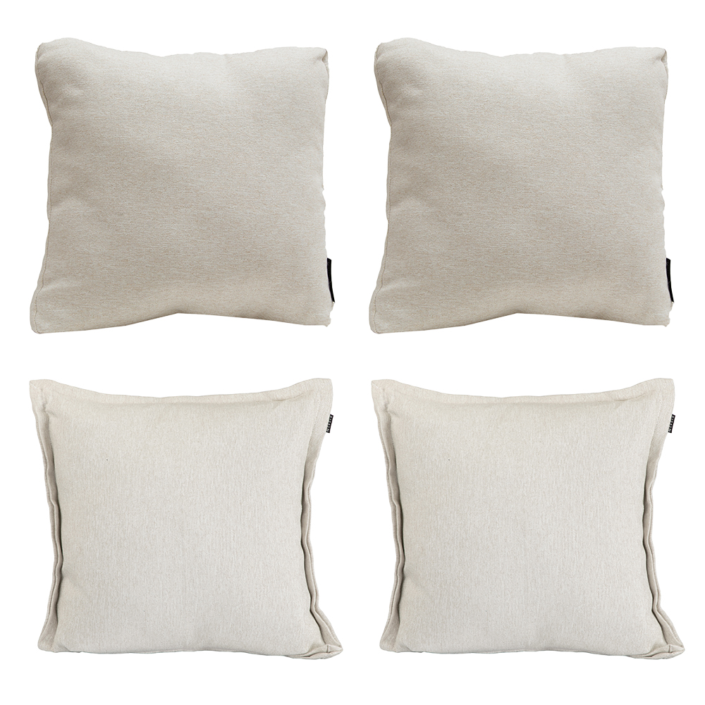 Set de 4 Cojines Decorativos Dicasa Dolum Kappa y Zita Columbia Beige.
