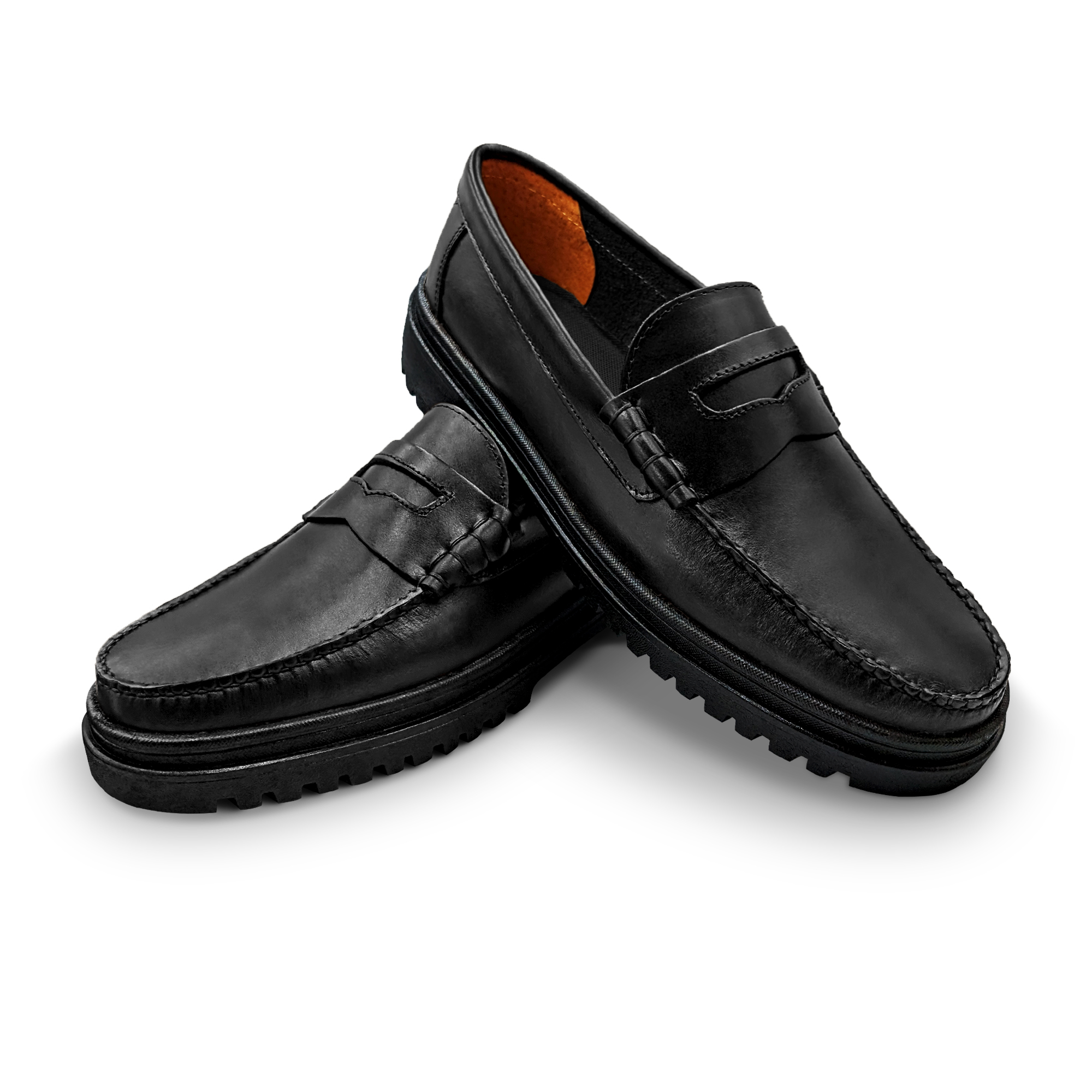Mocasin Zapato Vestir Casual Chuck Piel Blandet Hombre Negro