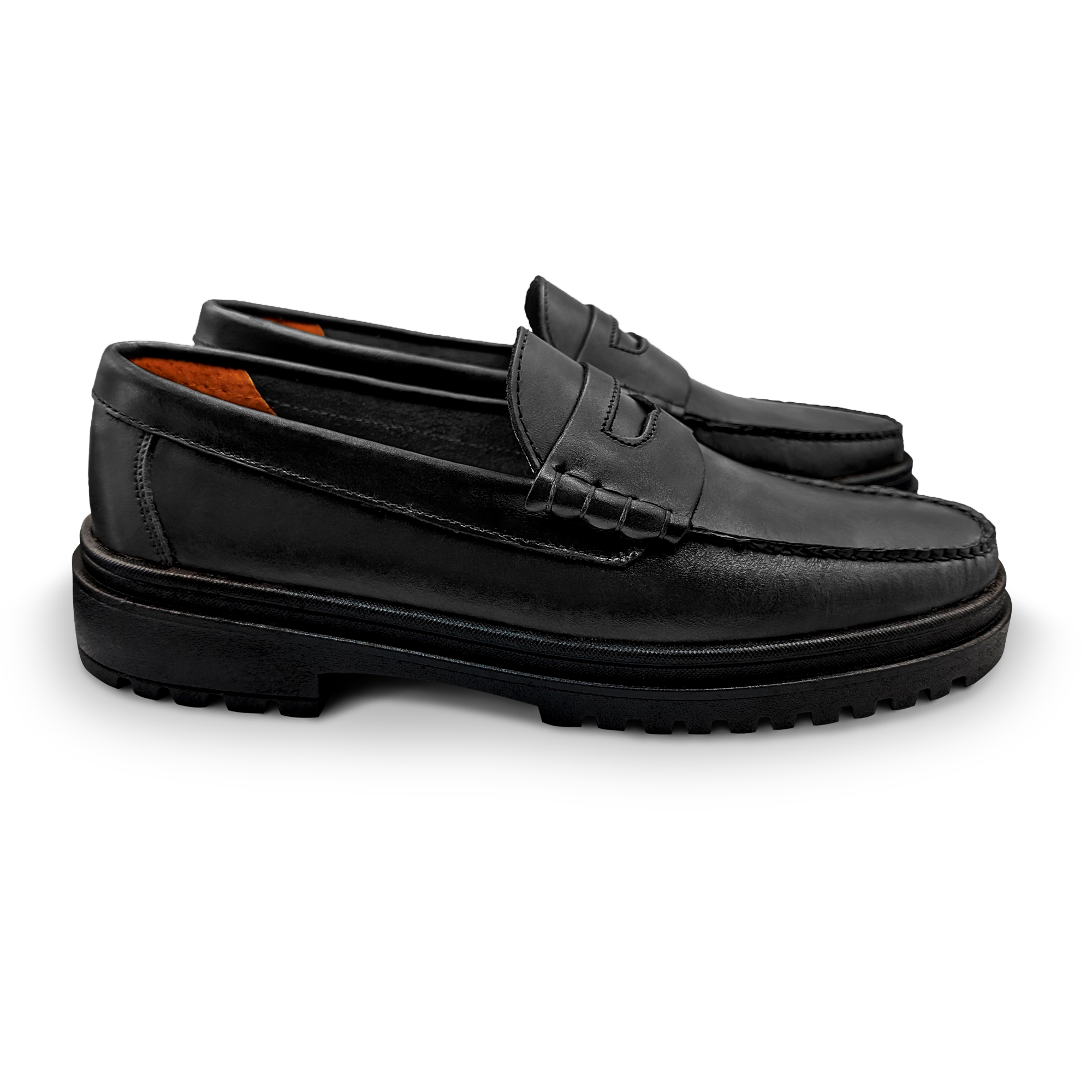 Mocasin Zapato Vestir Casual Chuck Piel Blandet Hombre Negro