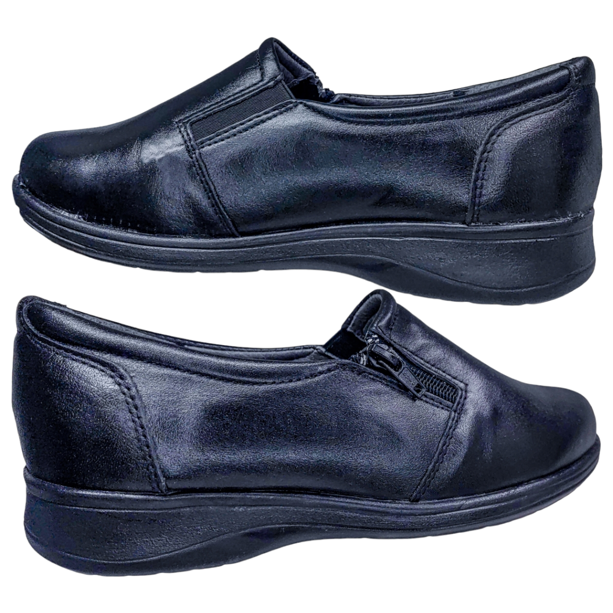 Zapatos Casuales Mujer Piel Borrego para Diabético Confort Cierre.