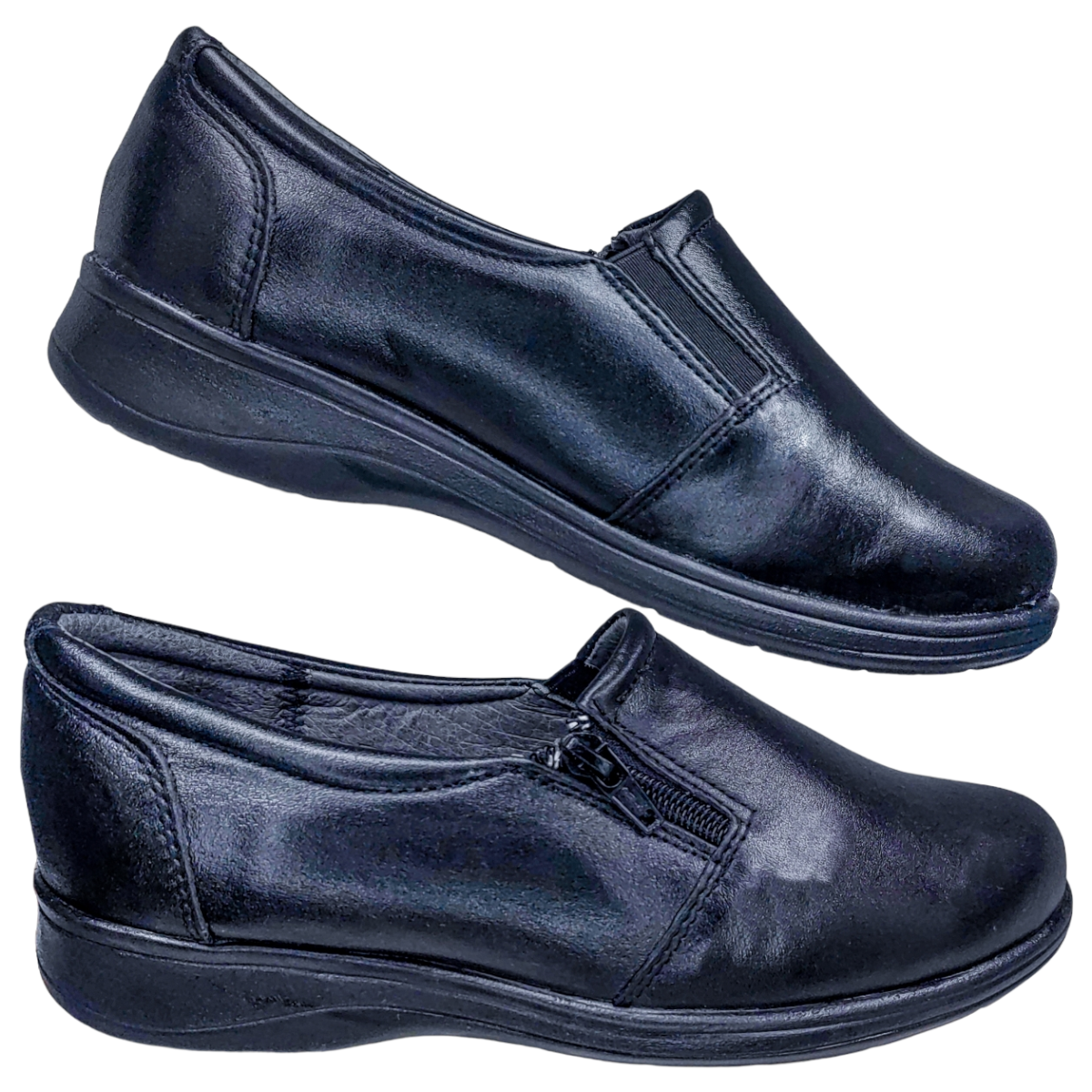 Zapatos Casuales Mujer Piel Borrego para Diabético Confort Cierre.