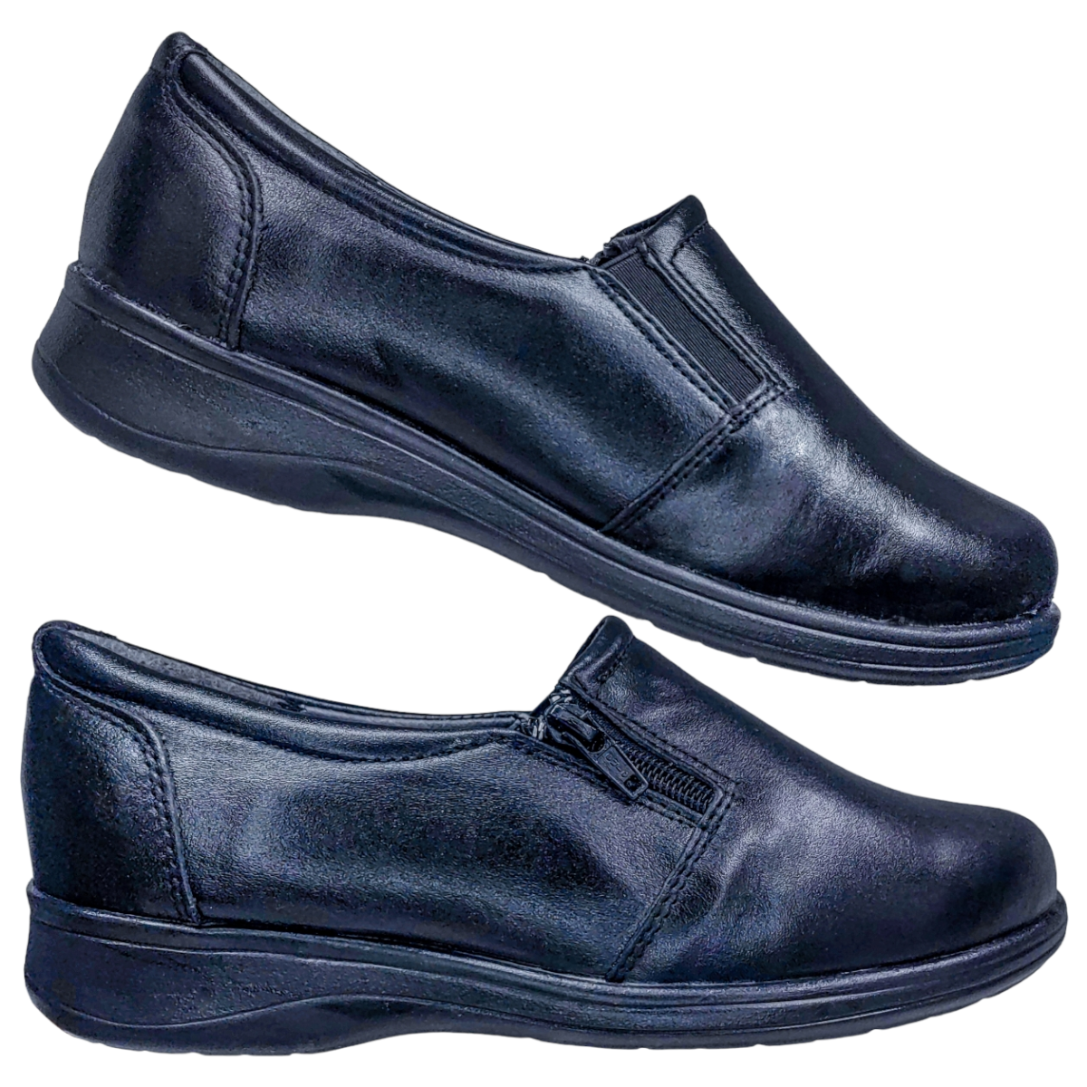 Zapatos Casuales Mujer Piel Borrego para Diabético Confort Cierre.