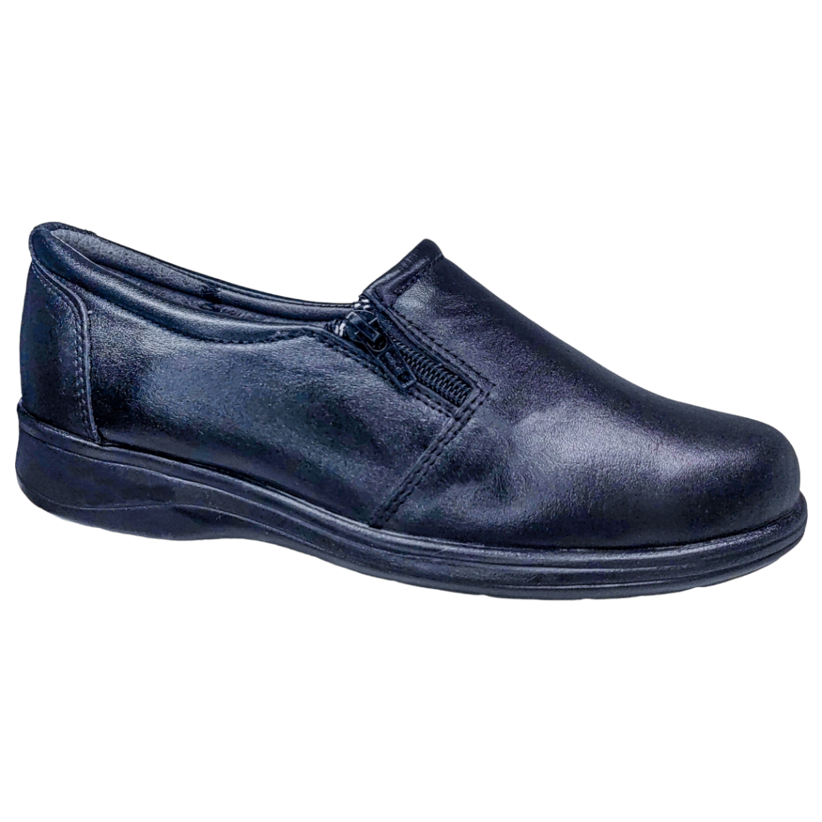 Zapatos Casuales Mujer Piel Borrego para Diabético Confort Cierre.
