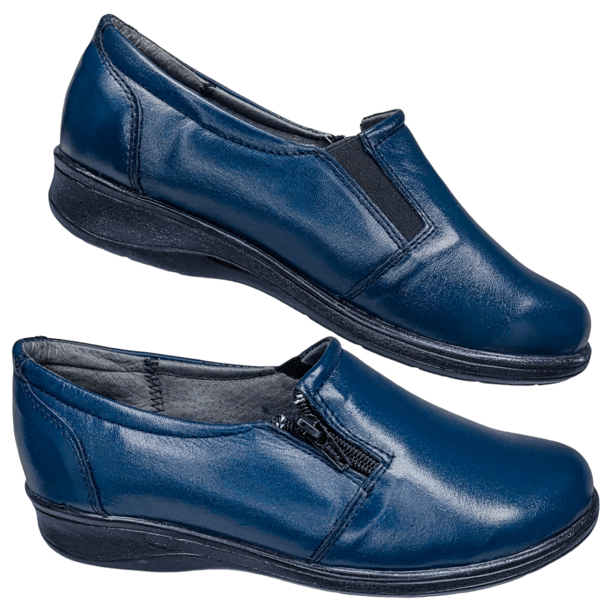 Zapatos Casuales Mujer Piel Borrego para Diabético Confort Cierre .