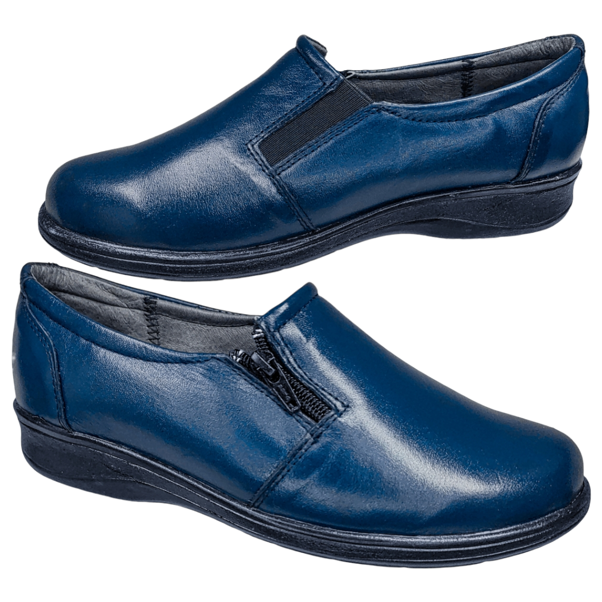 Zapatos Casuales Mujer Piel Borrego para Diabético Confort Cierre .