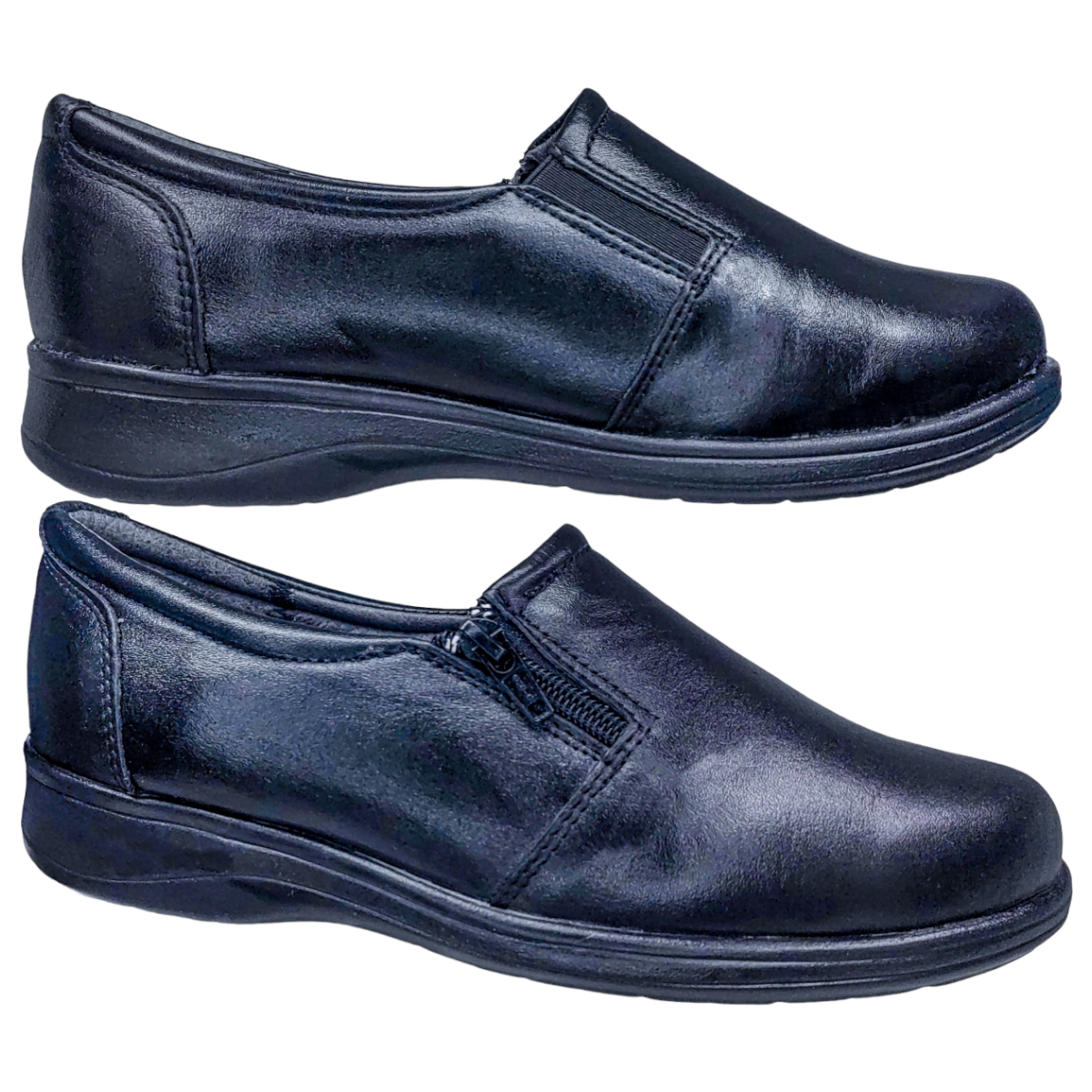 Zapatos Casuales Mujer Piel Borrego para Diabético Confort Cierre.