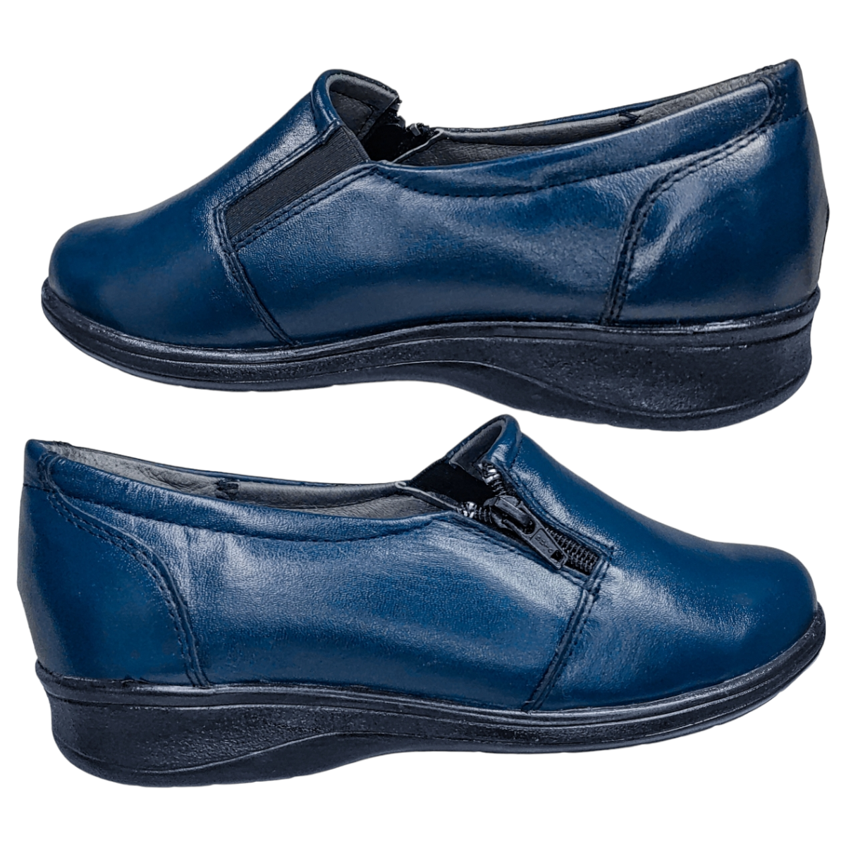 Zapatos Casuales Mujer Piel Borrego para Diabético Confort Cierre .