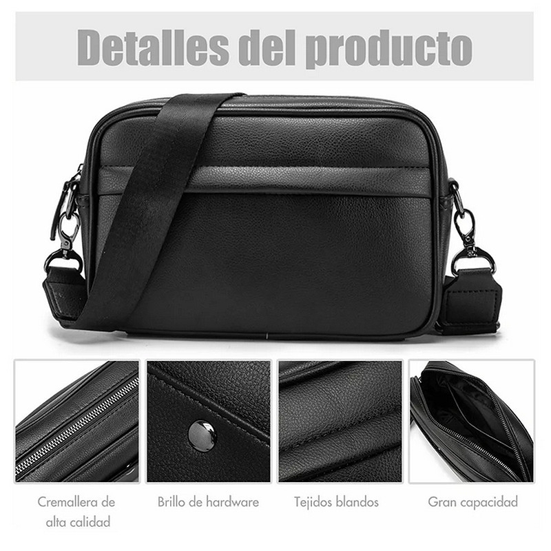 Bandolera De Cuero De Los Hombres Crossbody Bolso De Hombro