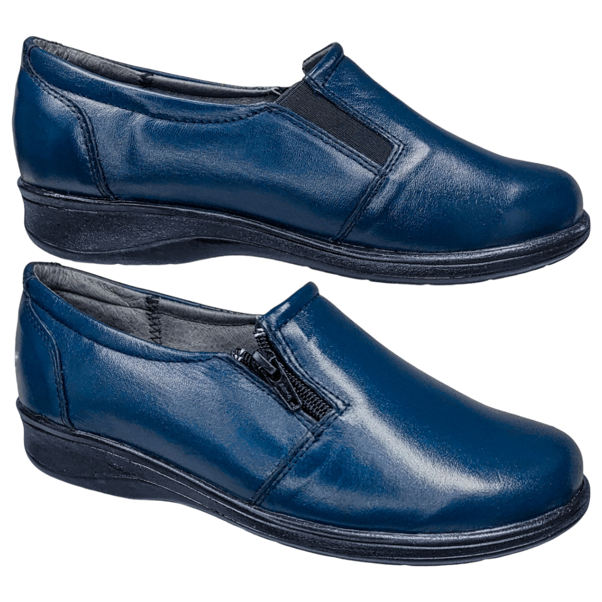 Zapatos Casuales Mujer Piel Borrego para Diabético Confort Cierre .