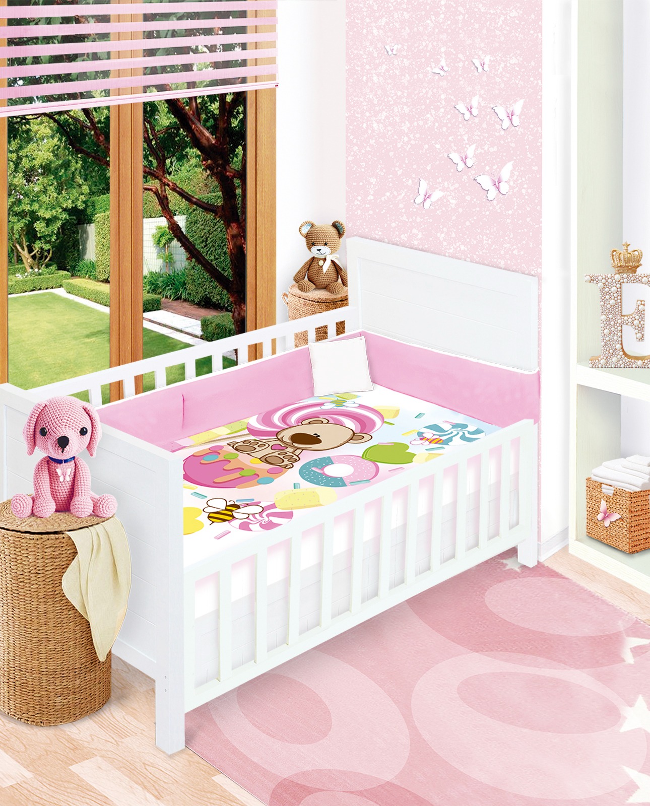 SET DE EDREDON  PARA CAMA CUNA FIESTA 4 PZAS