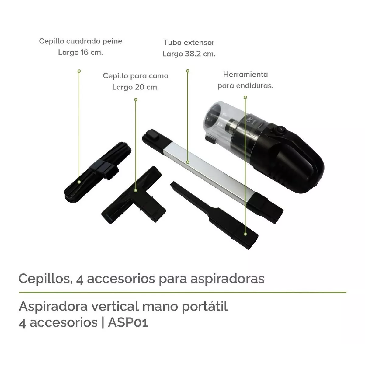 Aspiradora De Mano Portátil Sin Cables Asp01 80w Color Negro.
