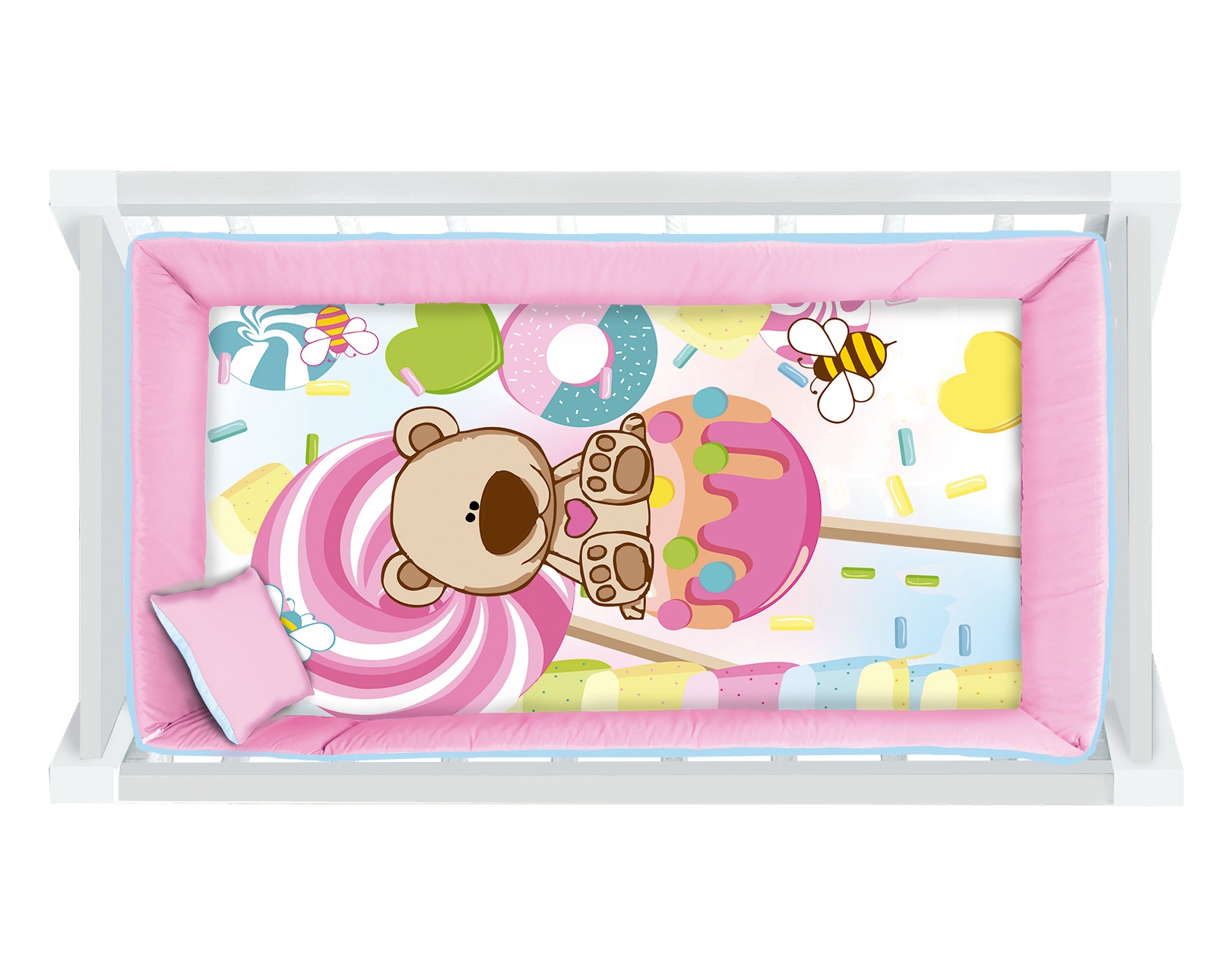 SET DE EDREDON  PARA CAMA CUNA FIESTA 4 PZAS