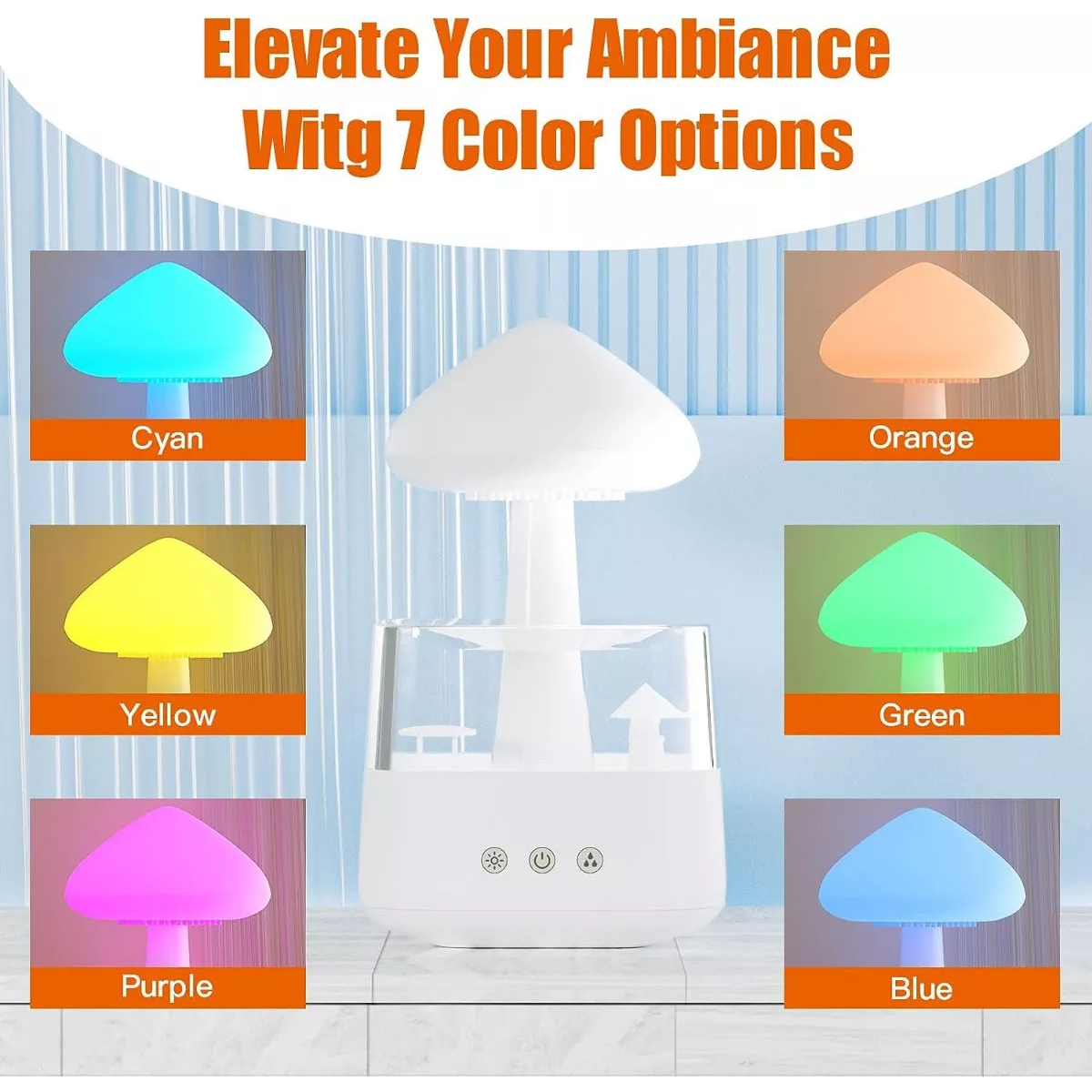 Difusores De Aromas Humidificador De Nube De Lluvia 7 Colores.