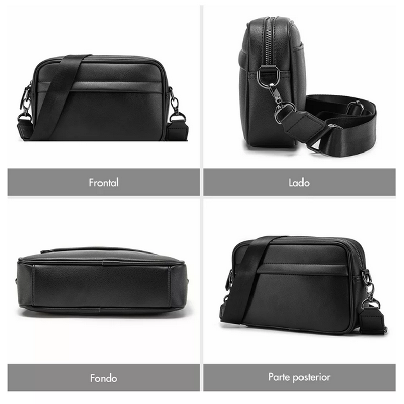 Bandolera De Cuero De Los Hombres Crossbody Bolso De Hombro