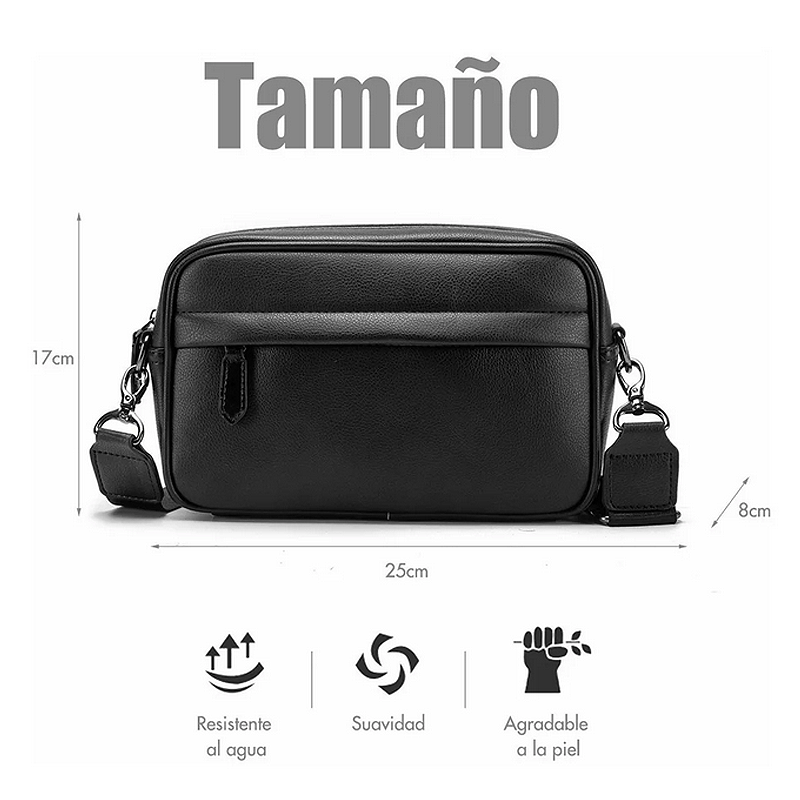 Bandolera De Cuero De Los Hombres Crossbody Bolso De Hombro