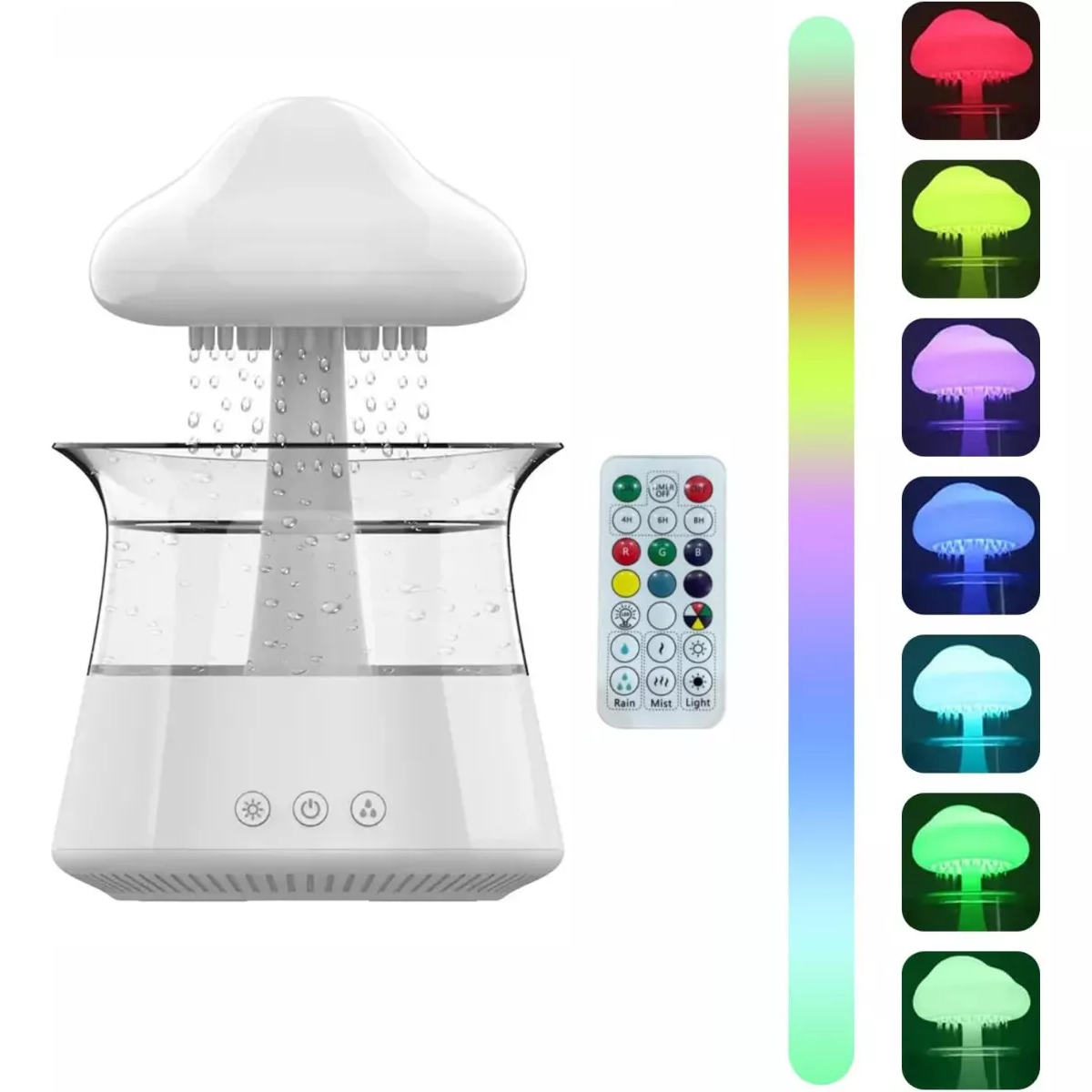 Difusores De Aromas Humidificador De Nube De Lluvia 7 Colores.
